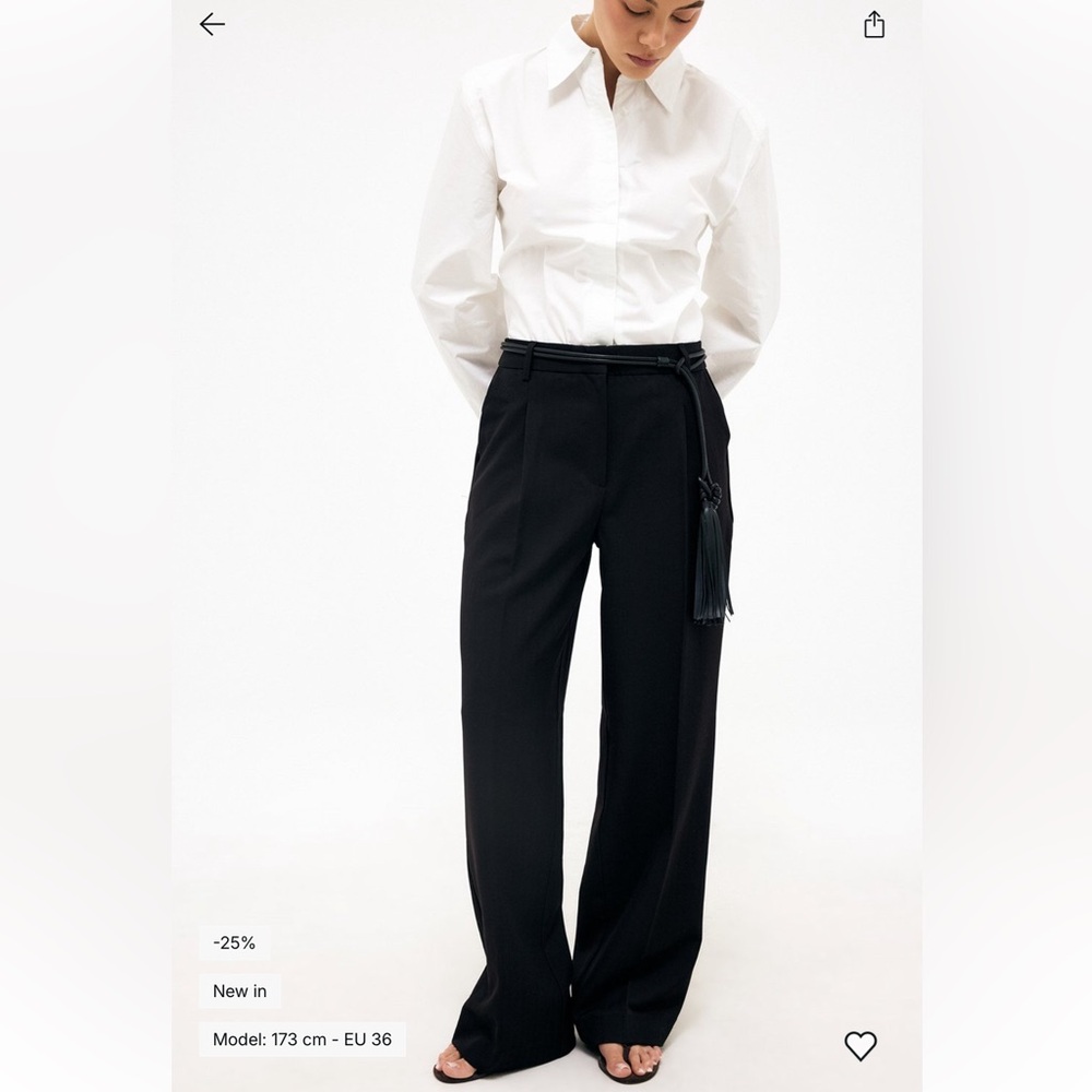 Classic Black Stripe Wide-Leg Trousers - Women's Pants